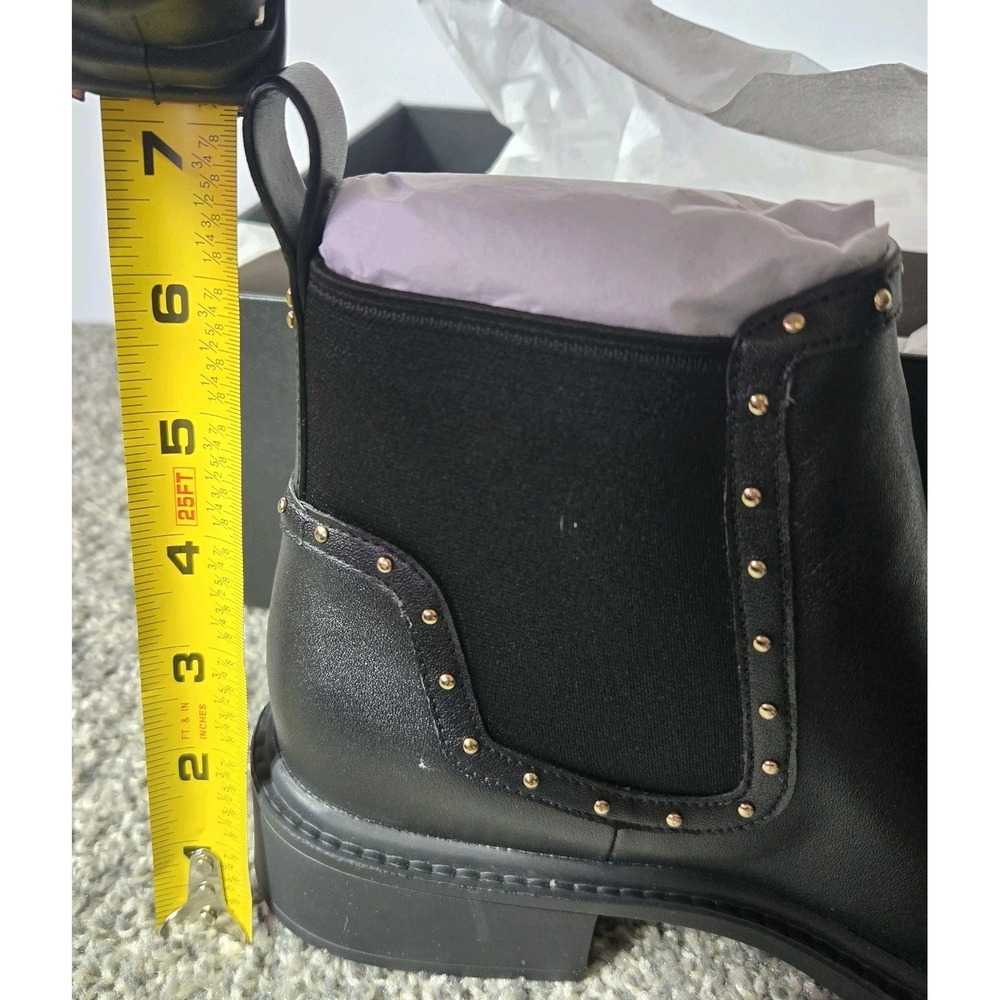 NWB Coach Lory Leather Boot Bootie Black w/ Gold Stud Logo Detail Women sz 6.5B - Picture 12 of 16